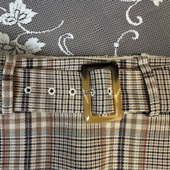 Aritzia Babaton Erickson Plaid Belted Mini Skirt Sz 6 - Picture 5 of 13